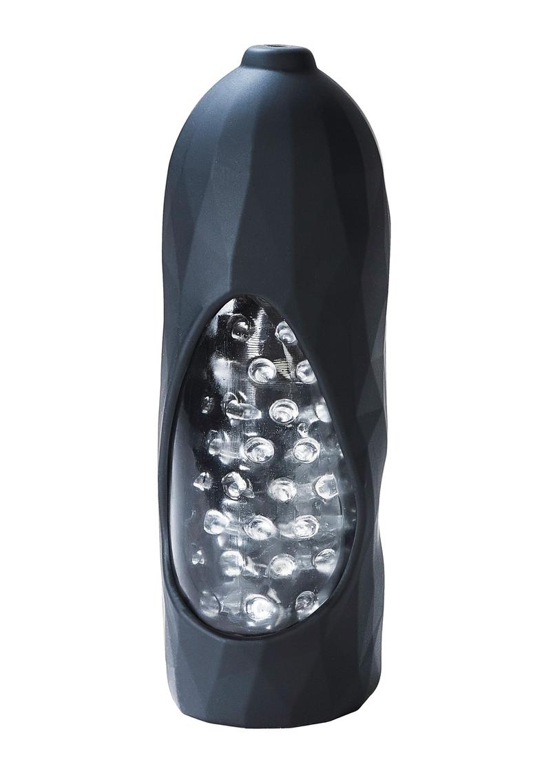Vedo Hummer 2.0 Silicone Rechargeable Vibrating Stroker - Crystal Clear/Black Pearl