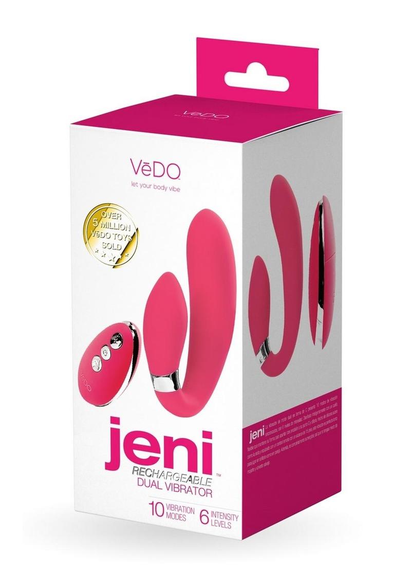 Vedo Jeni C-Shaped Rechargeable Silicone Dual Motor Vibe with Remote Control