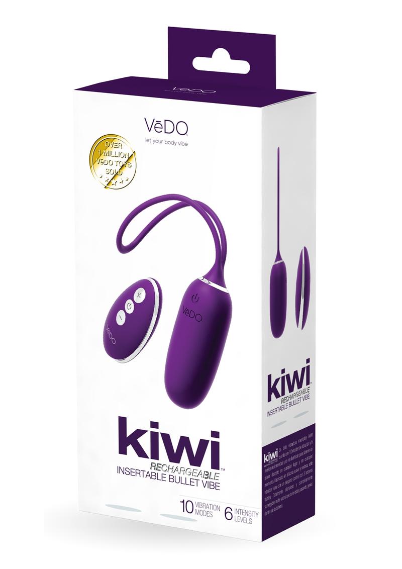 Vedo Kiwi Rechargeable Silicone Insertable Bullet Vibrator with Remote Control