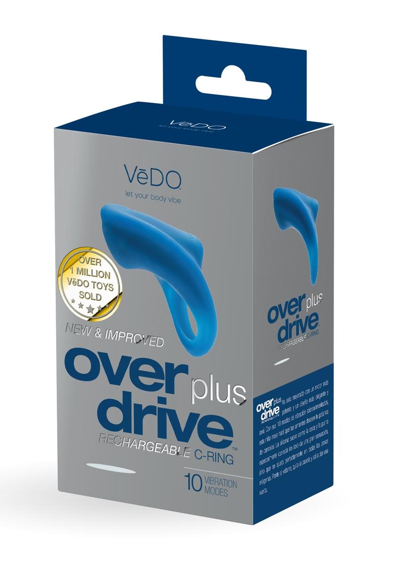 Vedo Overdrive Plus Rechargeable Vibrating Silicone Cock Ring - Midnight Madness