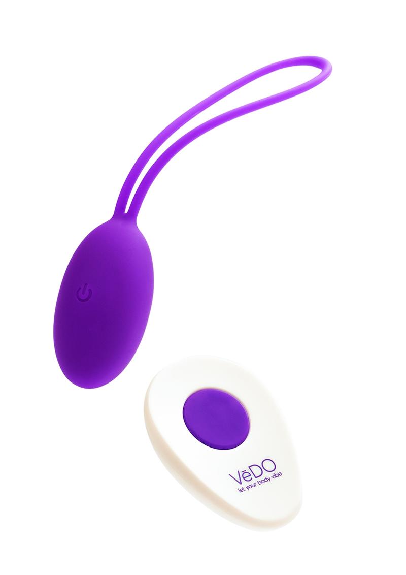 Vedo Peach Rechargeable Silicone Egg Vibrator with Remote Control - Into You