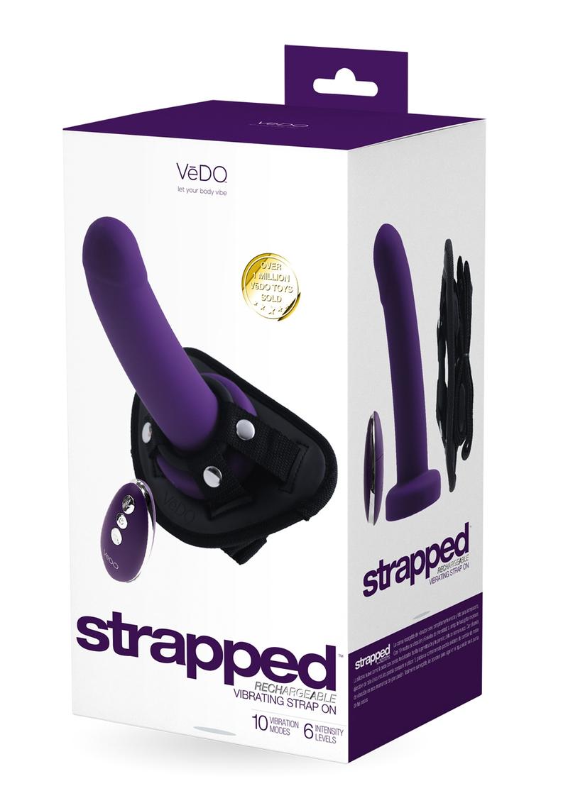 Vedo Strapped Silicone Rechargeable Vibrating Strap-On with Remote Control