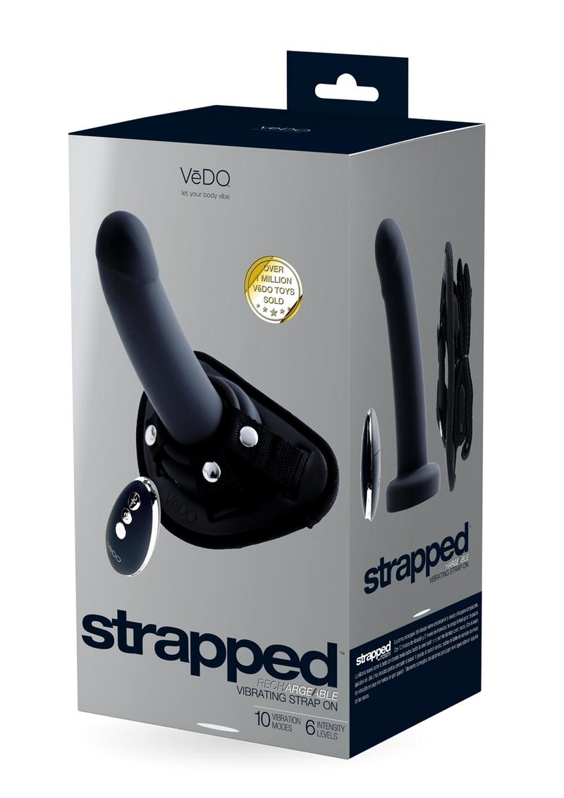 Vedo Strapped Silicone Rechargeable Vibrating Strap-On with Remote Control - Just