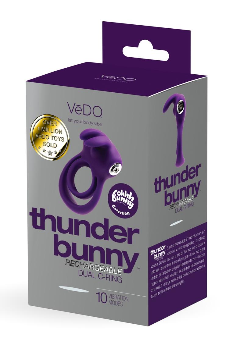 Vedo Thunder Bunny Rechargeable Silicone Dual Cock Ring