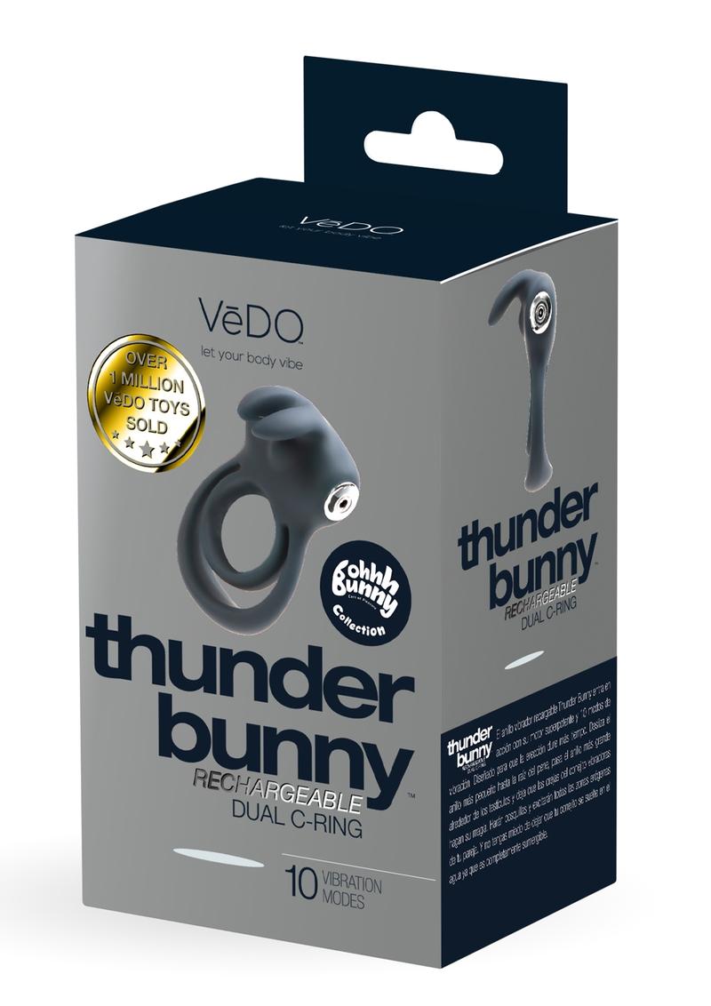 Vedo Thunder Bunny Rechargeable Silicone Dual Cock Ring - Just