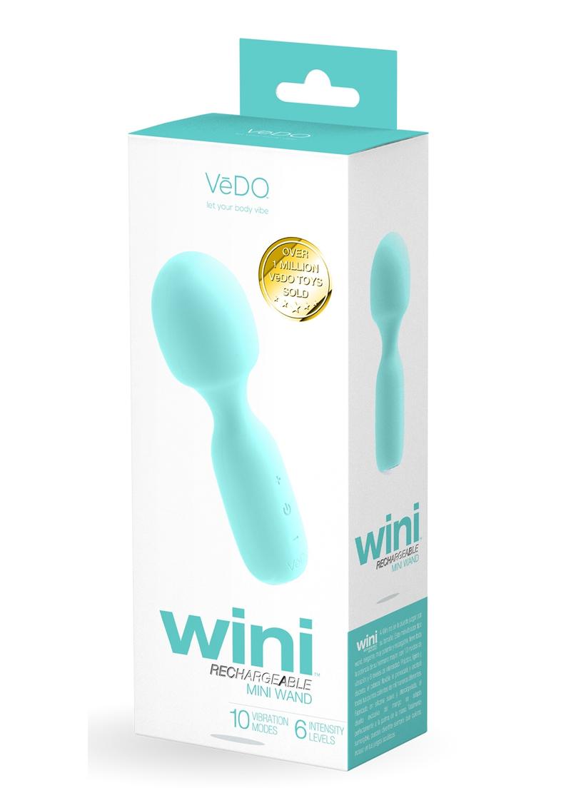 Vedo Wini Silicone Rechargeable Mini Wand Massager - Tease Me