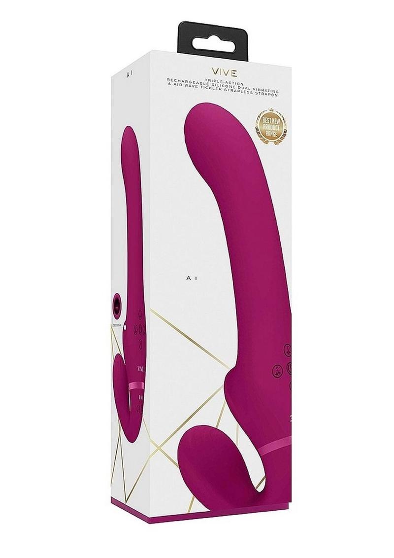 Vive Al Rechargeable Silicone Dual Motor Strapless Strap-On