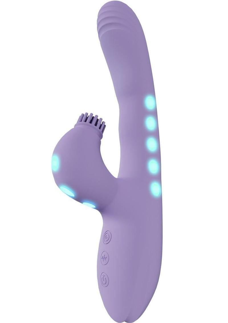 Vive Andria Led Rechargeable Silicone Dual Motor G-Spot Vibrating and Tap Clit Stimulator