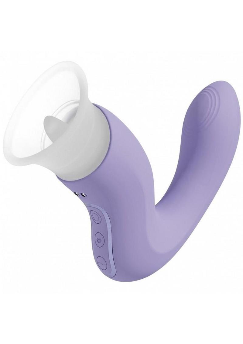 "Vive Callalily Silicone Rechargeable Triple Motor G-Spot Tap, Vulva, Breast Suction and Tongue Vibrator"