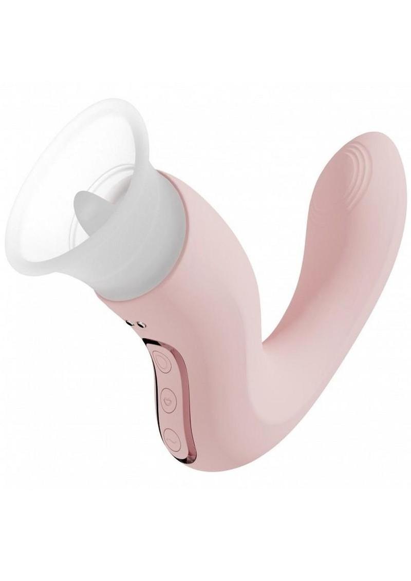 "Vive Callalily Silicone Rechargeable Triple Motor G-Spot Tap, Vulva, Breast Suction and Tongue Vibrator"