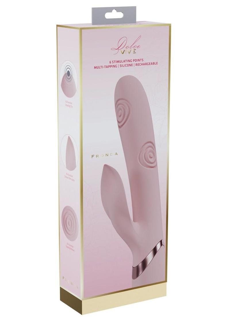 Vive Fronda Rechargeable Silicone Triple Motor G-Spot Vibrating and Tapping Leaf Clit Stimulator