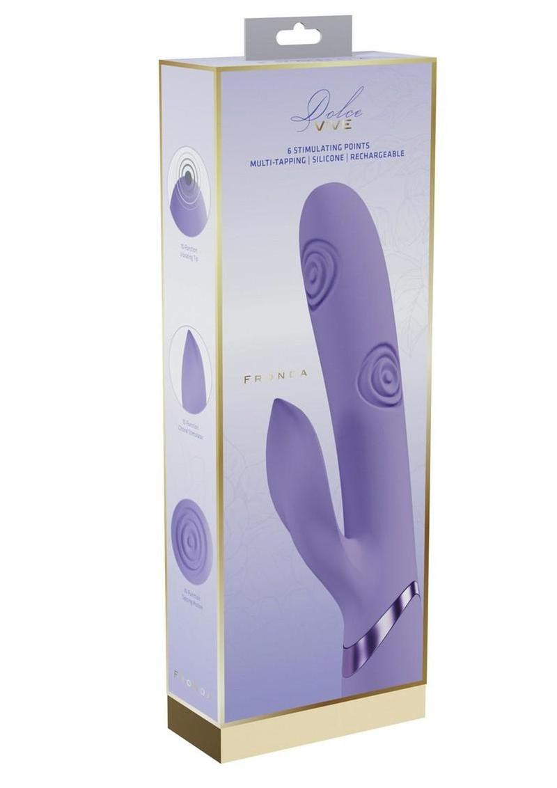 Vive Fronda Silicone Rechargeable Triple Motor G-Spot Vibrating and Tapping Leaf Clit Stimulator