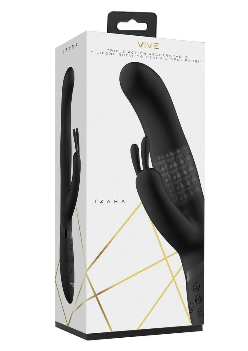 Vive Izara Triple Action Rechargeable Silicone Rotating Beaded G-Spot Rabbit Vibrator