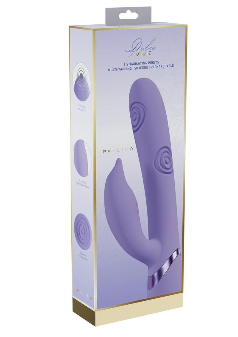 Vive Pallina Rechargeable Silicone Triple Motor G-Spot Vibrating and Tapping Beads Clit Stimulator