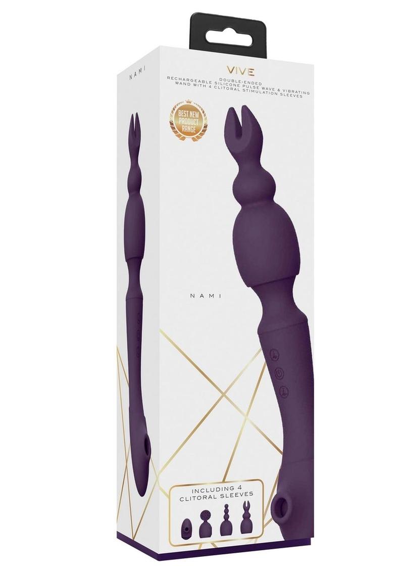 Vive Rechargeable Silicone Nami Pulse Wave and Vibrating Wand