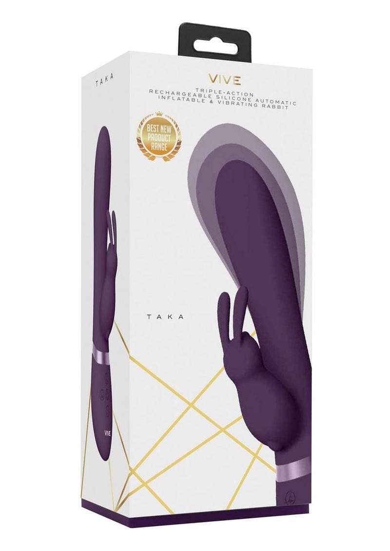 Vive Taka Rechargeable Silicone Inflatable and Vibrating Rabbit Vibrator