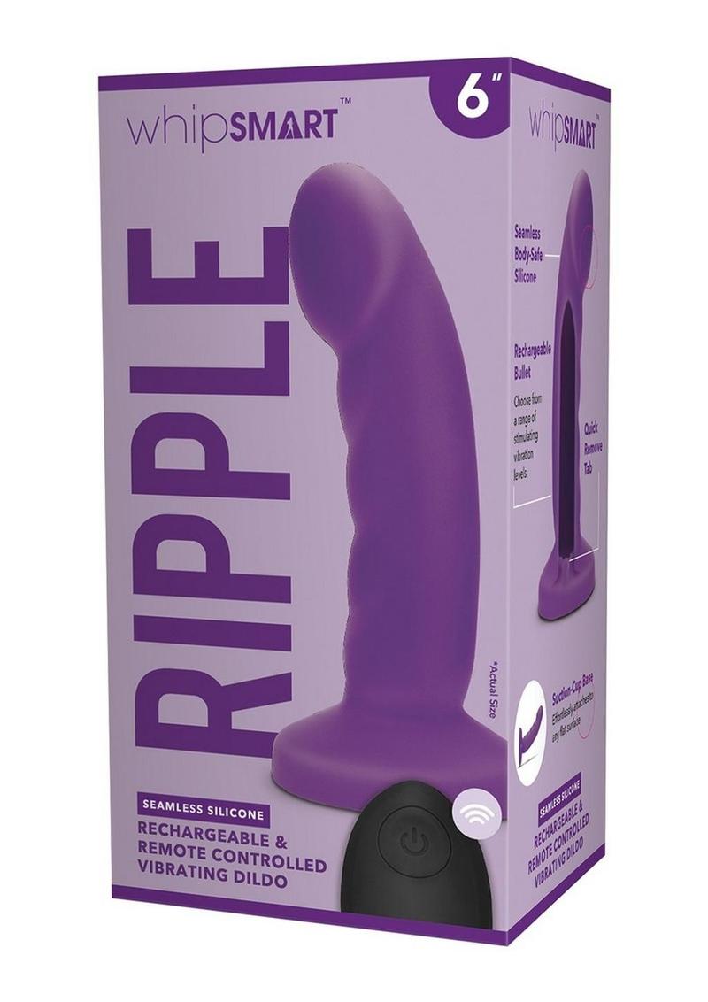 WhipSmart Curved Ripple Remote Control Silicone Rechargeable G-Spot/P-Spot Dildo