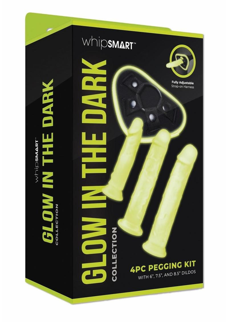 WhipSmart Glow In The Dark Pegging Kit with 6in, 8in and 9in Silicone Dildos