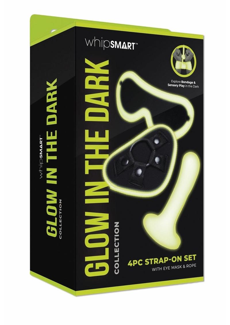 WhipSmart Glow In The Dark Strap-On Harness Set with Eye Mask and Bondage Rope