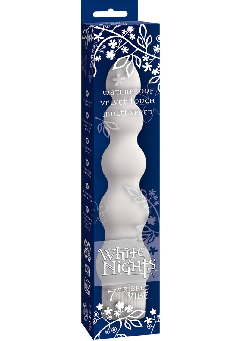 White Nights Ribbed Waterproof Vibrator