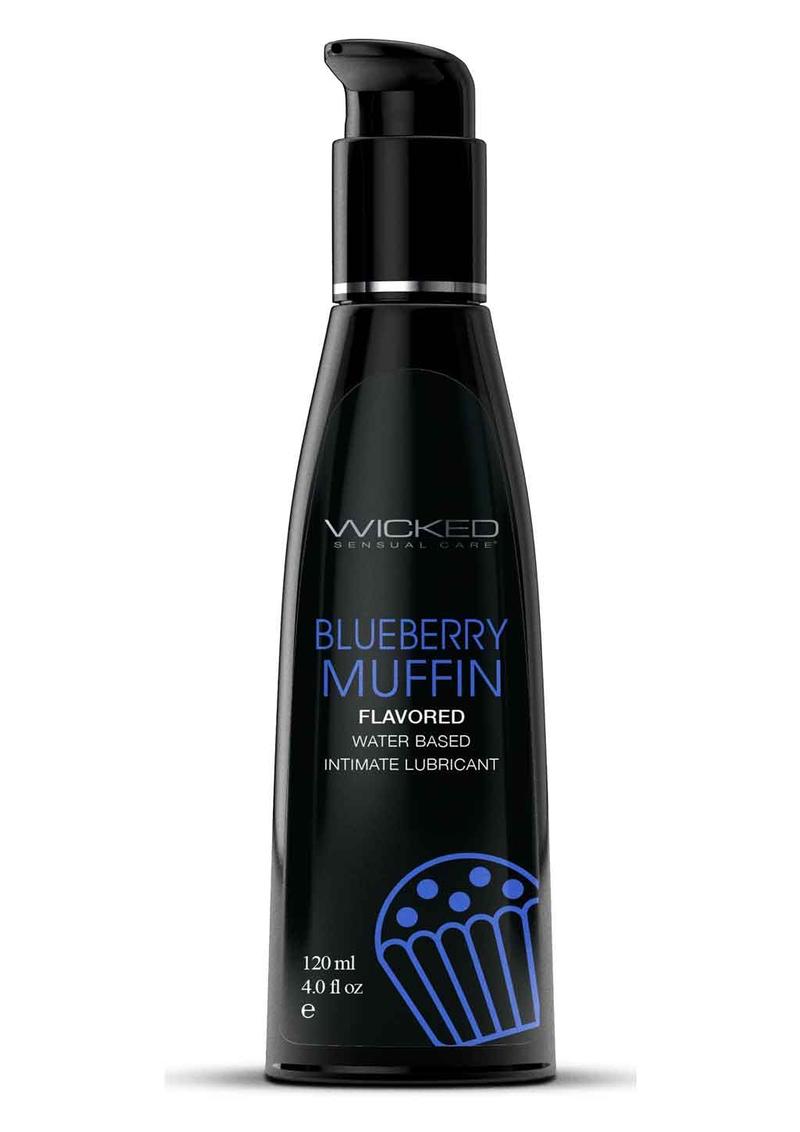 Wicked Aqua Water Based Flavored Lubricant Blueberry Muffin