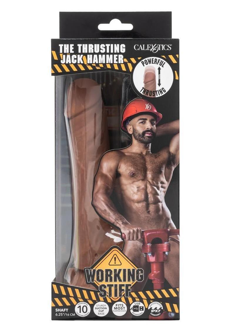 Working Stiff The Thrusting Jack Hammer Rechargeable Silicone Vibrating Dildo
