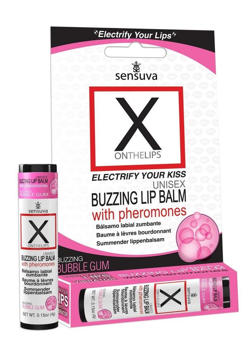 X On The Lips Buzzing Lip Balm with Pheromones Bubble Gum Flavor