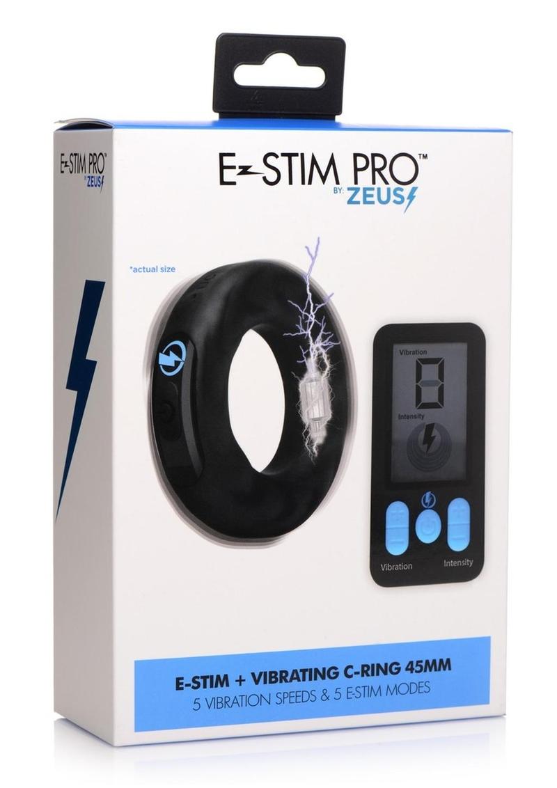 Zeus Vibrating and E-Stim Rechargeable Silicone Cock Ring with Remote Control
