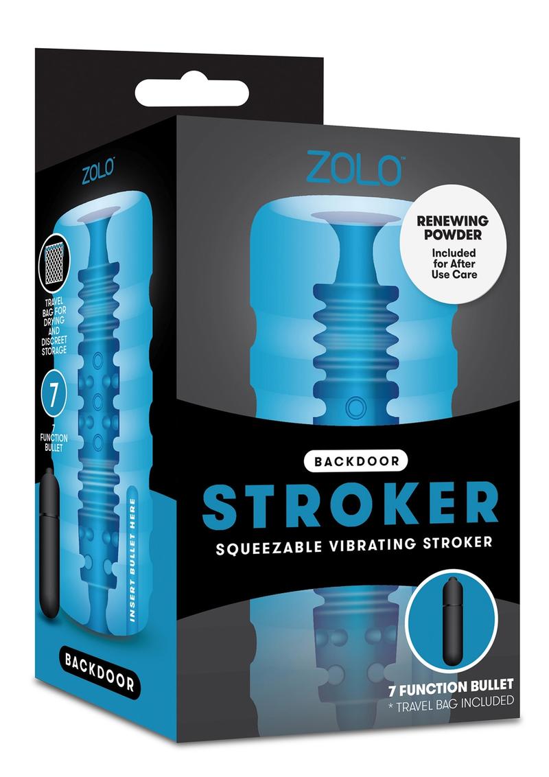 ZOLO Backdoor Stroker Squeezable Vibrating Masturbator with Bullet - Butt