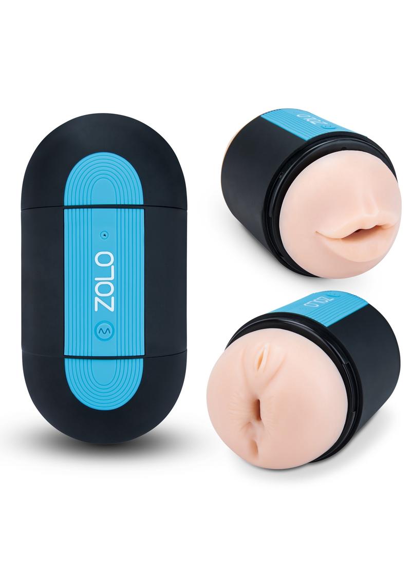ZOLO Pleasure Pill Silicone Rechargeable Masturbator - Mouth and Anal