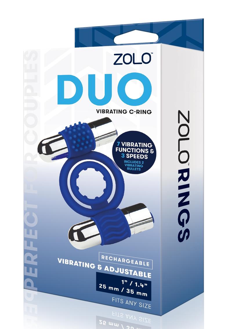 ZOLO Rechargeable Duo Vibrating Silicone Cock Ring