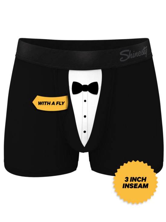Shinesty The 009 Black Tuxedo Ball Hammock Pouch Underwear with Fly