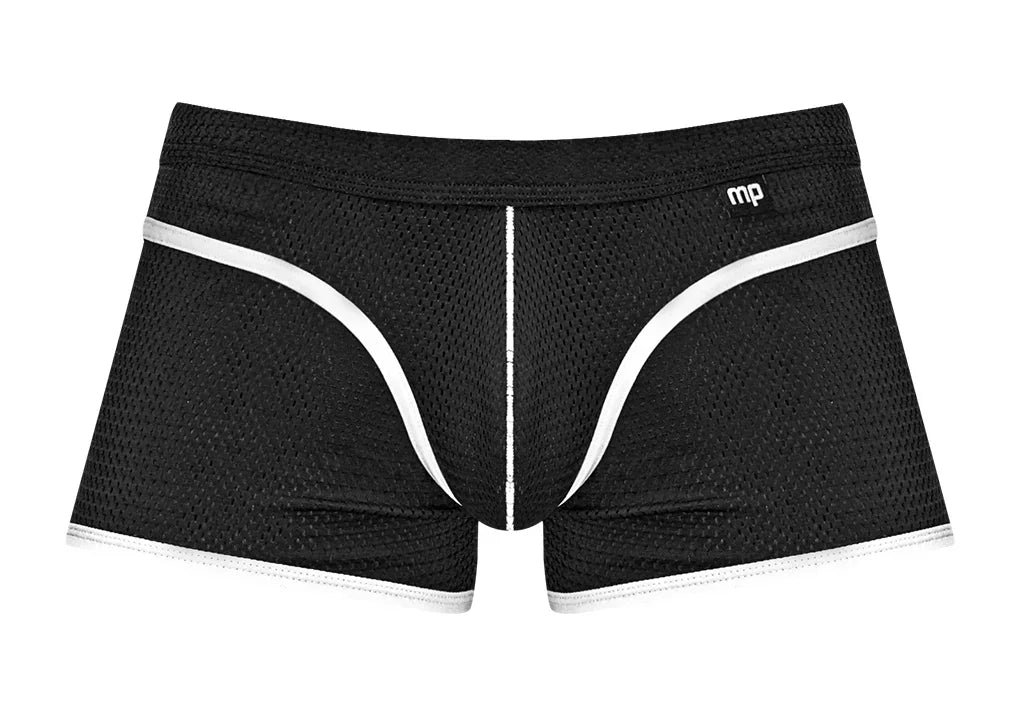 Male Power Sport Mesh Sport Mini Short Black