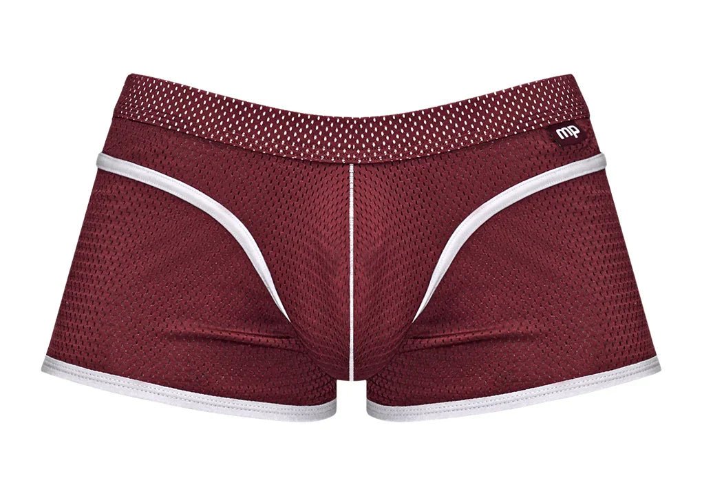 Male Power Sport Mesh Sport Mini Short Burgundy