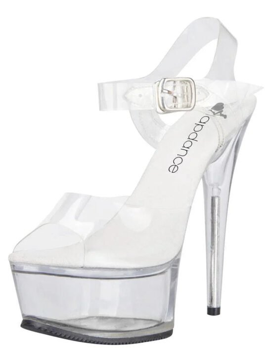 LapDance Shoes 6" Heel Clear Platform Sandal with Strap