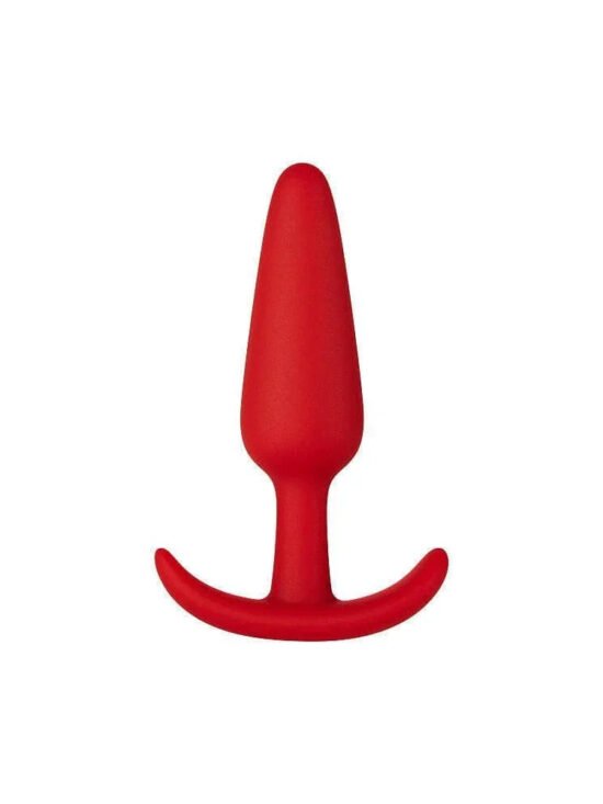 Forto F-31 100% Silicone Butt Plug with Flared Base Red