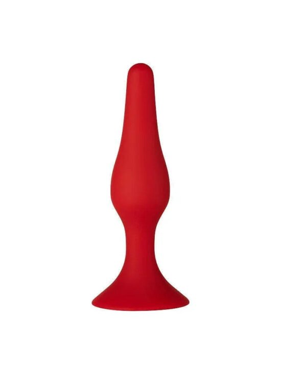 Forto F-11 Lungo Butt Plug with Suction Cup Base Red