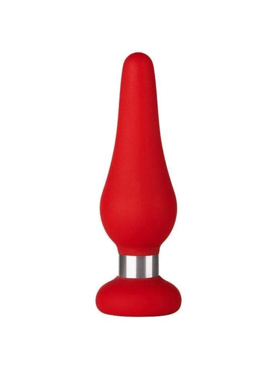 Forto F-21 Tear Drop Flat Base Butt Plug Red