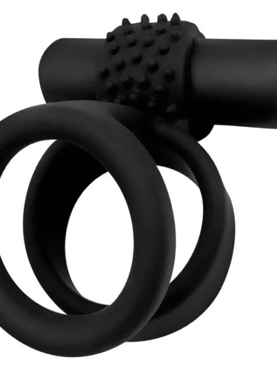 Decadence Ball Trap Dual Strap Penis & Ball Ring With Power Bullet