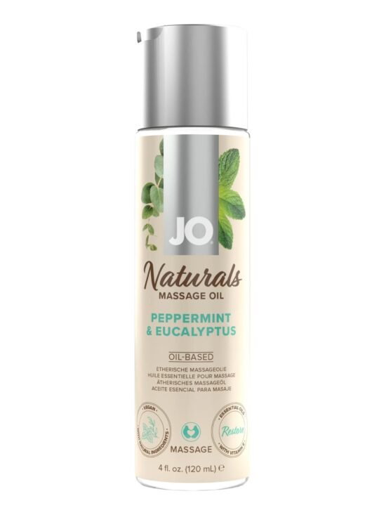 JO Naturals Peppermint & Eucalyptus Massage Oil 4oz