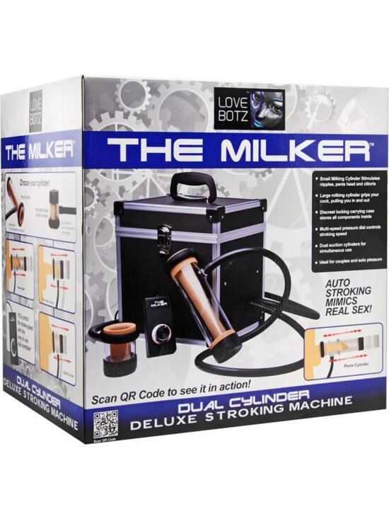 LoveBotz The Milker Dual Cylinder Deluxe Stroking Machine with Wired Remote Control