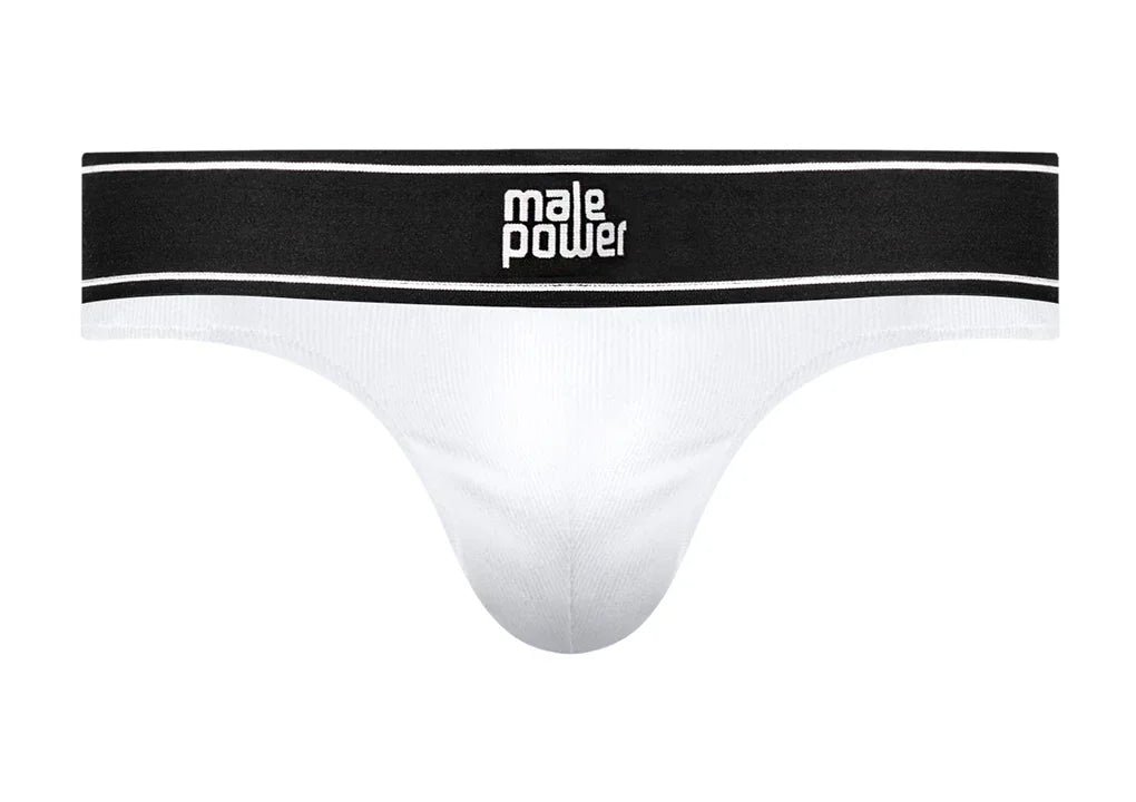 Male Power Modal Rib Bong Thong White