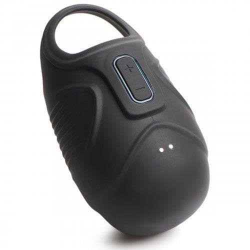 XR Brands Trinity Men Rechargeable Silicone 7X Vibrating Silicone Ball Sack Black/Blue