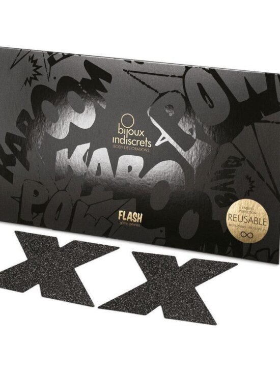 Bijoux Indiscrets Flash Pastie - Cross Black