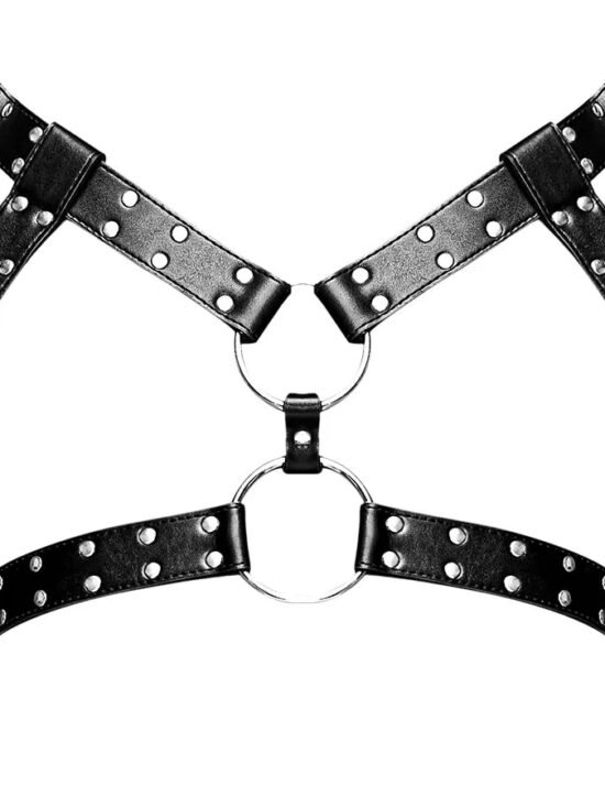 Male Power Leather Gemini Body Harness Black One Size