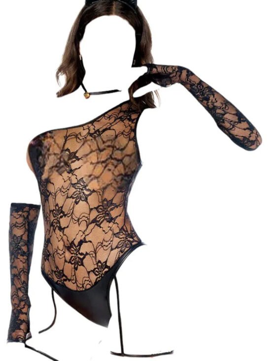 Mapale 5 pc Sultry Cat Girl Costume Black