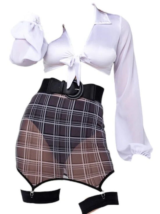 Roma Costume 3 PC Executive Secretary Bombshell Costume Black/White