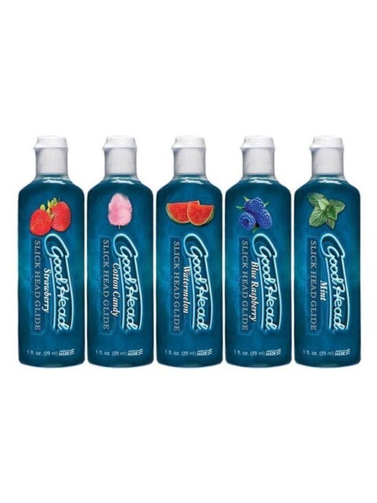 GoodHead Slick Head Glide Water Based Flavored Lubricants 5pc Set Assorted Flavors