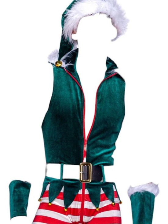 Roma Costume 2 PC Men's Naughty Elf Green/White