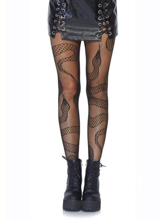 Leg Avenue Snake Net Tights Black